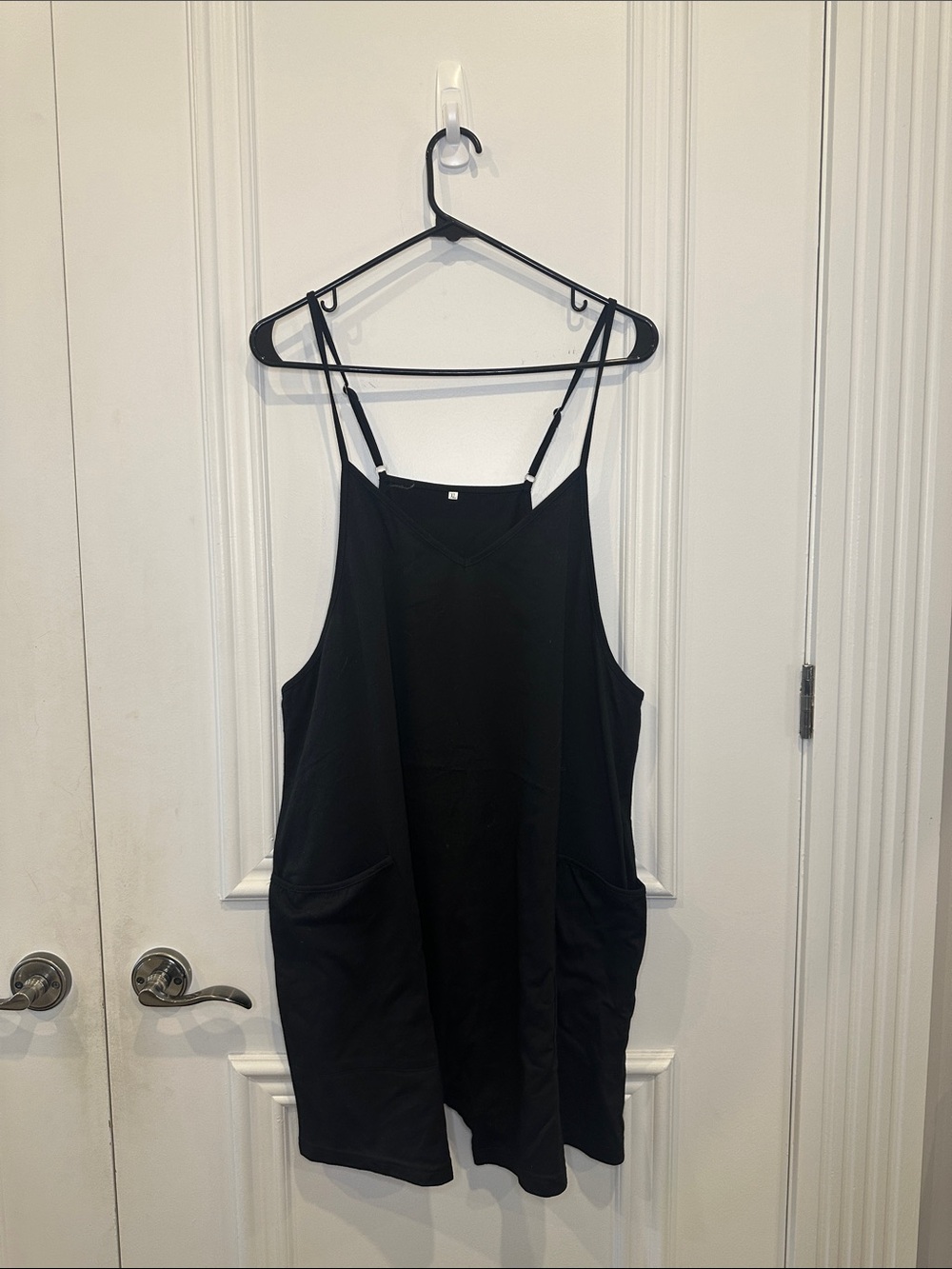 Black Sleeveless Pocket Romper